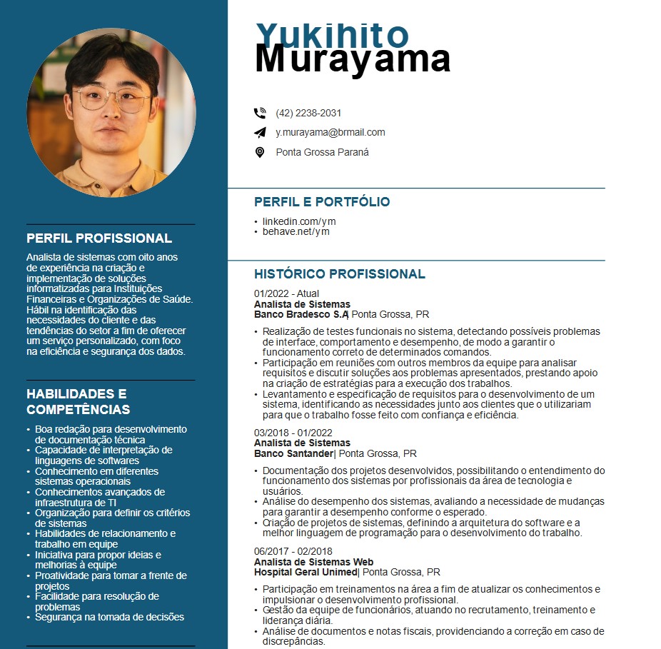 Modelo de currículo focado em habilidades e projetos (em vez de experiência formal).
